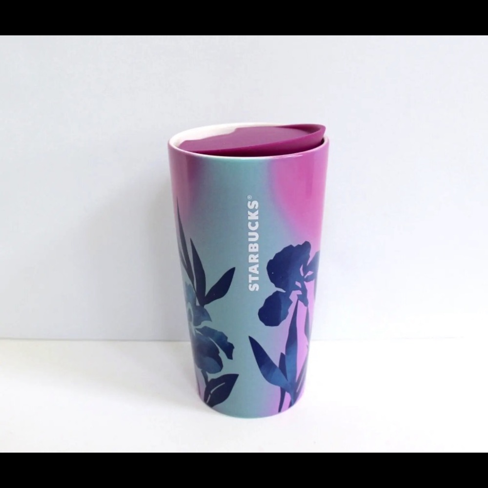 Starbucks Mother's Day 2023 Purple Iris Flower Ceramic Tumbler 12 oz